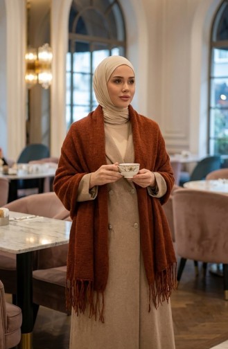 Tricot Epaule Tricoté Châle 2064-07 Marron 2064-07