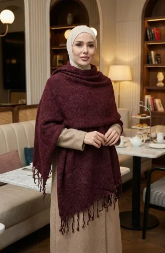 Tricot Epaule Tricoté Châle 2064-08 Prune 2064-08