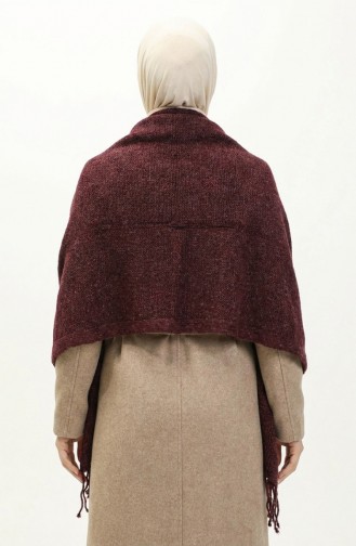 Triko Örme Omuz Şalı 2064-08 Mürdüm