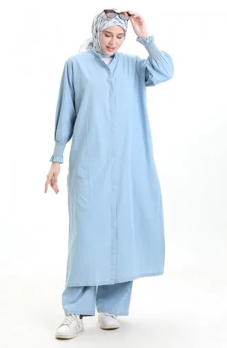 Costume Deux Pièces En Tissu Tencel 260625-01 Bleu Clair 260625-01