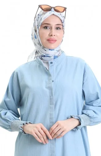 Costume Deux Pièces En Tissu Tencel 260625-01 Bleu Clair 260625-01