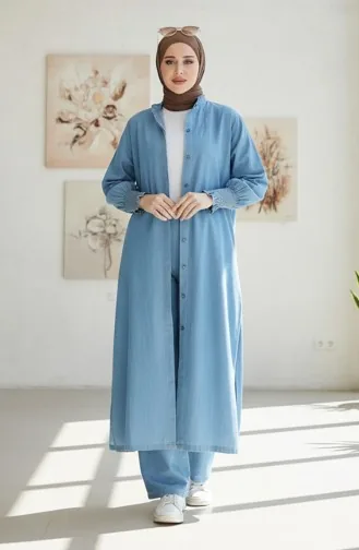 Costume Deux Pièces En Tissu Tencel 260625-02 Bleu 260625-02