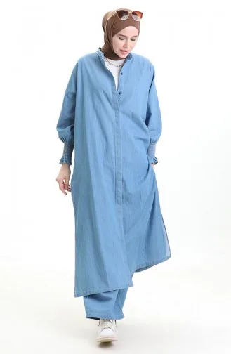 Costume Deux Pièces En Tissu Tencel 260625-02 Bleu 260625-02