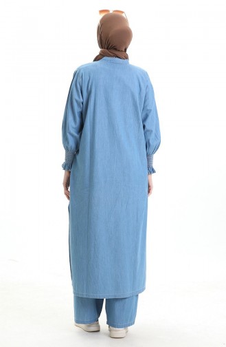 Tencel Stoff Zweiteiliger Anzug 260625-02 Blau 260625-02