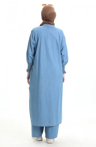 Costume Deux Pièces En Tissu Tencel 260625-02 Bleu 260625-02