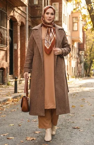 Two-Piece Tunic And Trousers Set 0549-04 Milk Coffee 0549-04