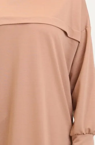 Two-Piece Tunic And Trousers Set 0549-04 Milk Coffee 0549-04