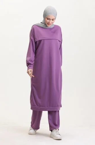 Zweiteiliges Tunika Und Hose Set 0549-06 Lila 0549-06