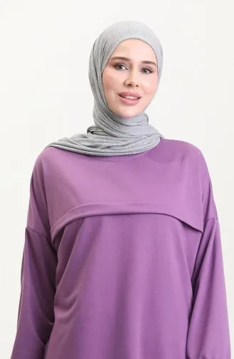 Zweiteiliges Tunika Und Hose Set 0549-06 Lila 0549-06