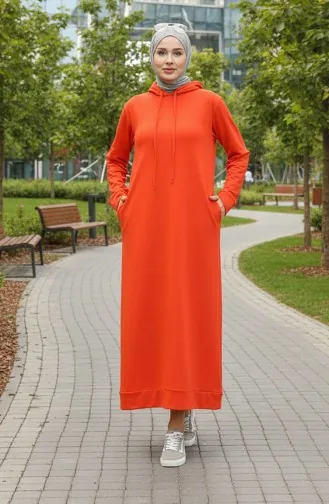 فستان رياضي خيطان بقبعة 0190-02 برتقالي 0190-02