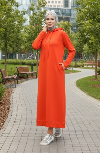 İki İplik Kapüşonlu Spor Elbise 0190-02 Oranj