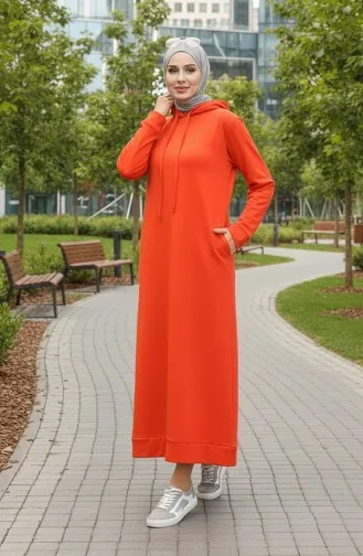 فستان رياضي خيطان بقبعة 0190-02 برتقالي 0190-02