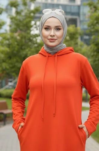 فستان رياضي خيطان بقبعة 0190-02 برتقالي 0190-02