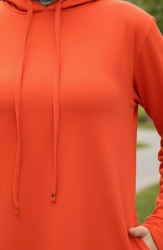 İki İplik Kapüşonlu Spor Elbise 0190-02 Oranj