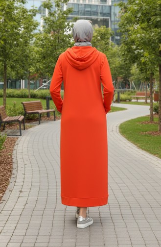 İki İplik Kapüşonlu Spor Elbise 0190-02 Oranj