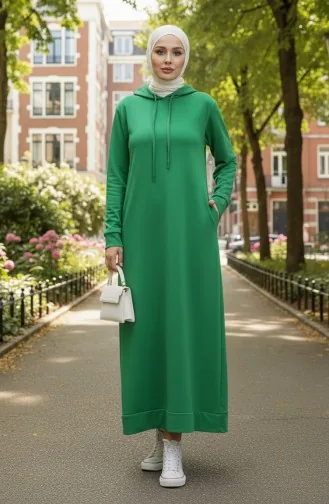 فستان رياضي خيطان بقبعة 0190-03 أخضر 0190-03