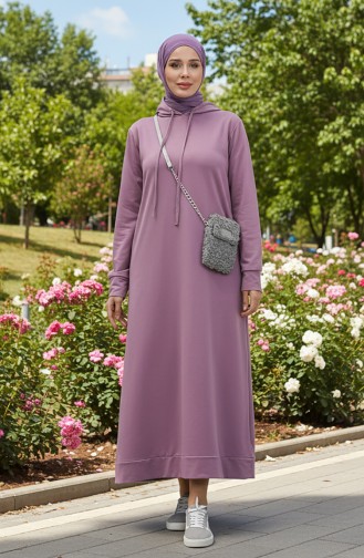 Zweifädiges Sportkleid Mit Kapuze 0190-05 Flieder 0190-05