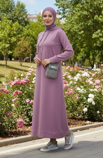 Zweifädiges Sportkleid Mit Kapuze 0190-05 Flieder 0190-05