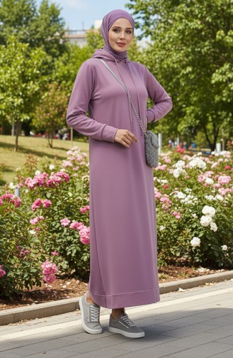 Zweifädiges Sportkleid Mit Kapuze 0190-05 Flieder 0190-05