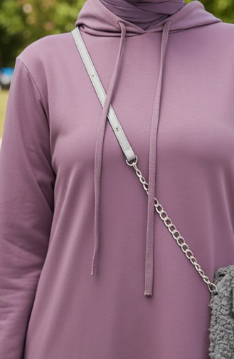 Zweifädiges Sportkleid Mit Kapuze 0190-05 Flieder 0190-05