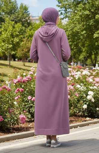 Zweifädiges Sportkleid Mit Kapuze 0190-05 Flieder 0190-05