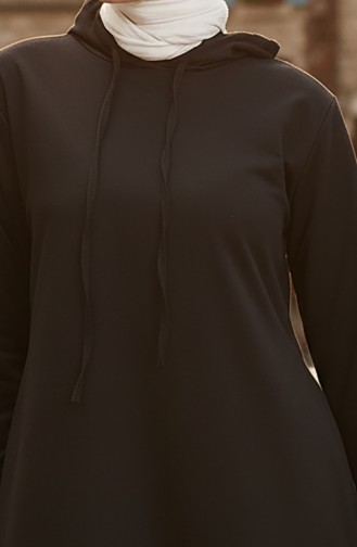 Two Thread Hooded Sports Dress 0190-09 Black 0190-09
