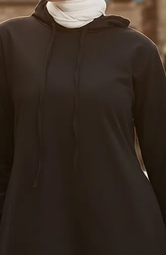 فستان رياضي خيطان بقبعة 0190-09 أسود 0190-09