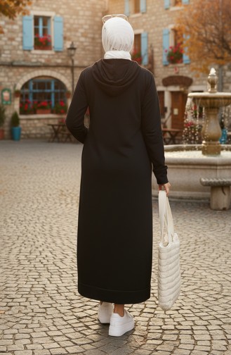 Two Thread Hooded Sports Dress 0190-09 Black 0190-09