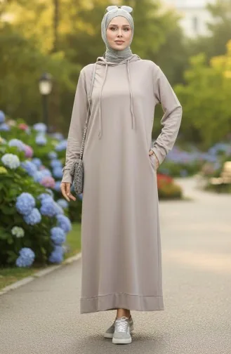 İki İplik Kapüşonlu Spor Elbise 0190-13 Taş 0190-13