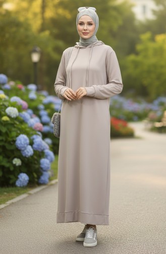 İki İplik Kapüşonlu Spor Elbise 0190-13 Taş 0190-13