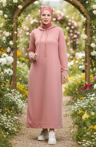 Two Thread Hooded Sports Dress 0190-16 Dusty Rose 0190-16