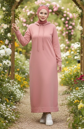 Two Thread Hooded Sports Dress 0190-16 Dusty Rose 0190-16