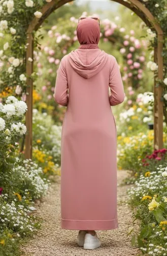 Robe Sport A Capuche Deux Fils 0190-16 Rose Poudré 0190-16