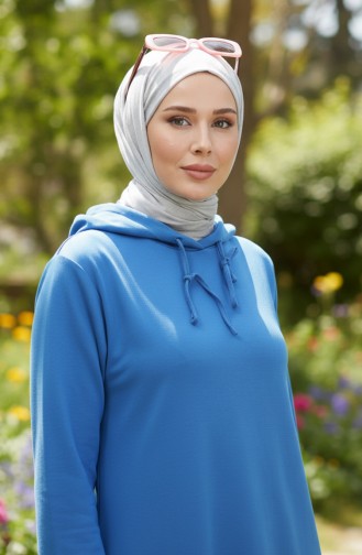 Double Yarn Hooded Sports Dress 0190-22 Dark Blue 0190-22