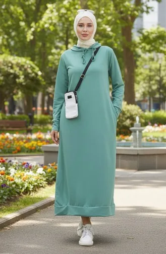 Tweedraads Sportjurk Met Capuchon 0190-24 Lichtgroen 0190-24