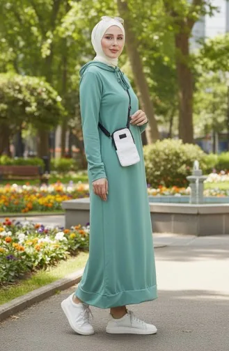 Tweedraads Sportjurk Met Capuchon 0190-24 Lichtgroen 0190-24