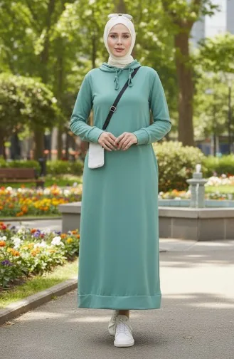 Tweedraads Sportjurk Met Capuchon 0190-24 Lichtgroen 0190-24