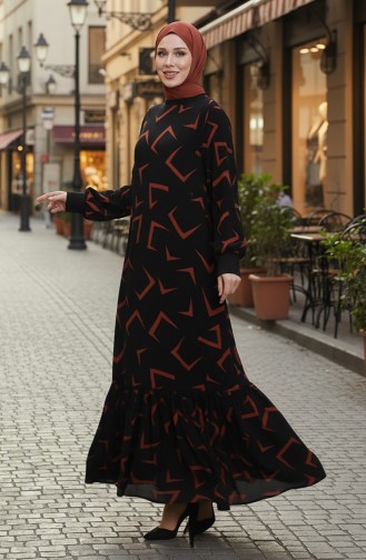 Patterned Dress 0455-01 Black Brick 0455-01
