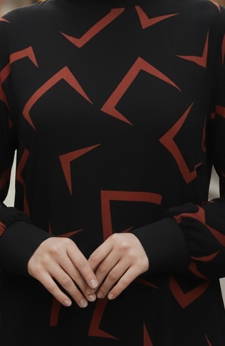 Patterned Dress 0455-01 Black Brick 0455-01