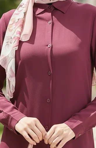 Viscose Tuniek Met Knoopjes 6116-02 Pruim 6116-02