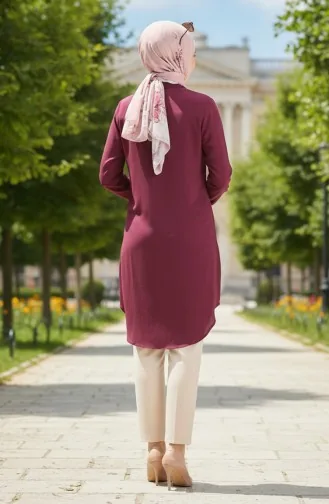 Viscose Tuniek Met Knoopjes 6116-02 Pruim 6116-02