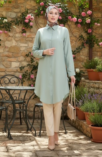 Viscose Tuniek Met Knoopjes 6116-09 Amandelgroen 6116-09