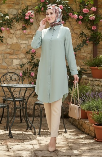 Viscose Tuniek Met Knoopjes 6116-09 Amandelgroen 6116-09