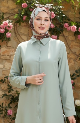 Viscose Tuniek Met Knoopjes 6116-09 Amandelgroen 6116-09