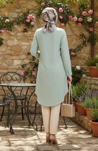 Tunique Boutonnée En Viscose 6116-09 Vert Amande 6116-09