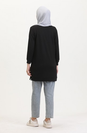 Geschlitzte Sporttunika 0529-01 Schwarz 0529-01