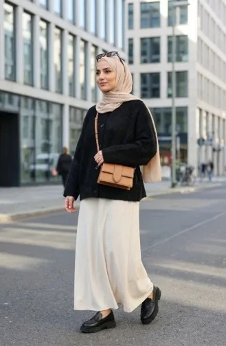 Bontjas Met Knoopsluiting En Sjaalmotief 6341-01 Zwart 6341-01