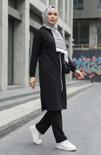 Trainingsanzug Mit Reißverschluss 3044-06 Schwarz 3044-06