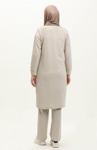 طقم رياضي بسحاب 3044-07 بيج 3044-07