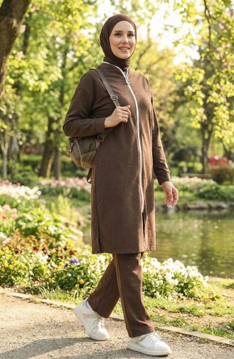 طقم رياضي بقبعة 3044-14 بني 3044-14